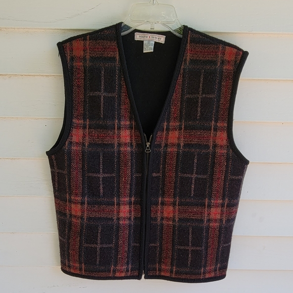 South Dudley Full Zip‎ Wool Plaid Vest Size L - Picture 5 of 8